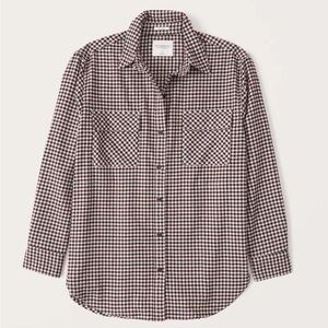Abercrombie and Fitch Women’s oversized Menswear flannel Shirt Burgundy Size L
